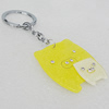 Iron Key Chains with Acrylic Charm, Pig 41x49mm, Sold by PC 