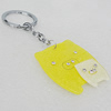 Iron Key Chains with Acrylic Charm, Pig 41x49mm, Sold by PC 