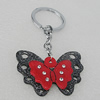 Iron Key Chains with Acrylic Charm, Butterrfly 53x42mm, Sold by PC 