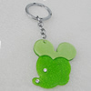 Iron Key Chains with Acrylic Charm, Animal Head 46x58mm, Sold by PC 