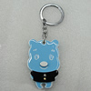 Iron Key Chains with Acrylic Charm, Pig 40x59mm, Sold by PC 