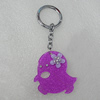 Iron Key Chains with Acrylic Charm, 51x51mm, Sold by PC 