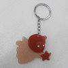Iron Key Chains with Acrylic Charm, 60x48mm, Sold by PC 