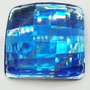 Resin Zircon, No-Hole Jewelry findings, Faceted Square, 12mm, Sold by Bag