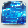 Resin Zircon, No-Hole Jewelry findings, Faceted Square, 14mm, Sold by Bag