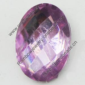 Resin Zircon, No-Hole Jewelry findings, Faceted Oval, 5.5x12mm, Sold by Bag