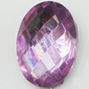 Resin Zircon, No-Hole Jewelry findings, Faceted Oval, 30x40mm, Sold by Bag