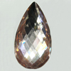 Resin Zircon, No-Hole Jewelry findings, Faceted Teardrop, 6x9mm, Sold by Bag