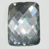 Resin Zircon, No-Hole Jewelry findings, Faceted Rectangle, 4x6mm, Sold by Bag