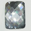 Resin Zircon, No-Hole Jewelry findings, Faceted Rectangle, 5x10mm, Sold by Bag