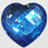 Resin Zircon, No-Hole Jewelry findings, Faceted Heart, 6mm, Sold by Bag