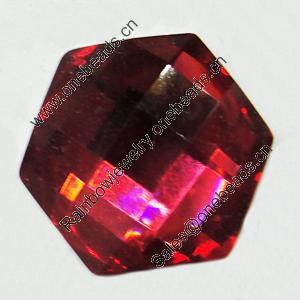 Resin Zircon, No-Hole Jewelry findings, Faceted Polygon, 8mm, Sold by Bag