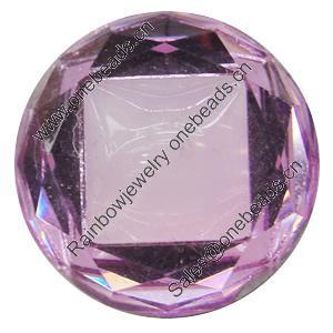Resin Zircon, No-Hole Jewelry findings, Faceted Round, 14mm, Sold by Bag