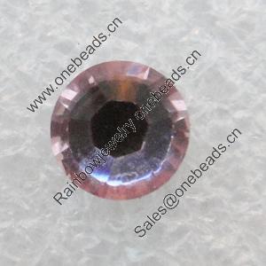 Resin Zircon, No-Hole Jewelry findings, Faceted Round, 5mm, Sold by Bag