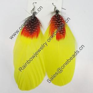 Fashional Earrings, Feather, Sold by Dozen 