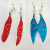 Fashional Earrings, Feather, Mix colour, Sold by Dozen 