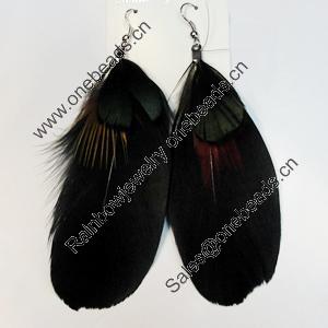 Fashional Earrings, Feather, Sold by Dozen 