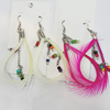 Fashional Earrings, Feather, Mix colour, Sold by Dozen 