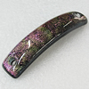Dichroic Lampwork Glass Pendant with Metal Alloy Head, Twist Rectangle 61x15mm Hole:4mm, Sold by PC