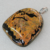 Dichroic Lampwork Glass Pendant with Metal Alloy Head, 32x33mm, Sold by PC