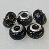European Style Lampwork Beads, Mix Color, 14x10mm Hole:5mm, Sold by PC