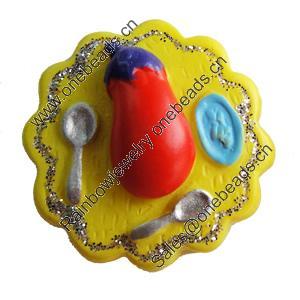 Resin Cabochons, No-Hole Jewelry findings, 25mm, Sold by PC