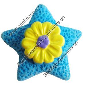 Resin Cabochons, No-Hole Jewelry findings, Star, 26mm, Sold by PC