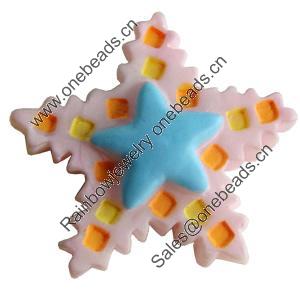 Resin Cabochons, No-Hole Jewelry findings, Star, 28mm, Sold by PC