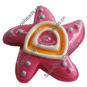 Resin Cabochons, No-Hole Jewelry findings, Star, 28mm, Sold by PC