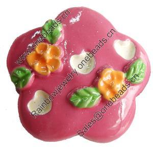 Resin Cabochons, No-Hole Jewelry findings, 23mm, Sold by PC