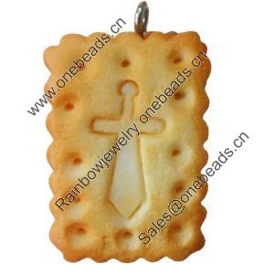 Resin Pendant, 20x30mm, Hole:Approx 1.5mm, Sold by PC