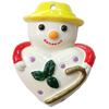 Resin Pendants, Snowmam, 38x48mm, Hole:Approx 2mm, Sold by PC