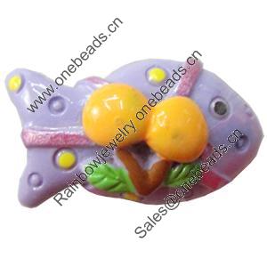 Resin Cabochons, No-Hole Jewelry findings, 26x16mm, Sold by PC