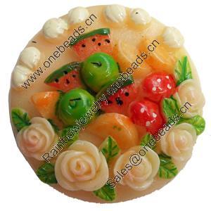 Resin Cabochons, No-Hole Jewelry findings, 43mm, Sold by PC