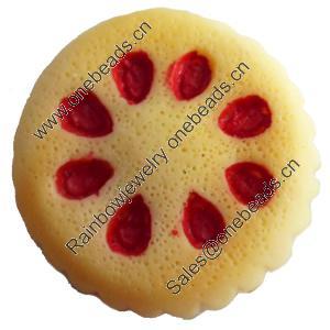 Resin Cabochons, No-Hole Jewelry findings, Flat Round, 23mm, Sold by PC