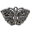 Antique Silver Plastic Pendant, Butterfly, 41x28mm, Hole:Approx 3mm, Sold by Bag