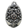 Antique Silver Plastic Pendant, 28x47mm, Hole:Approx 3mm, Sold by Bag