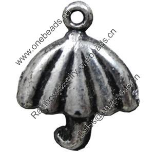 Antique Silver Plastic Pendant, 16x20mm, Hole:Approx 2mm, Sold by Bag