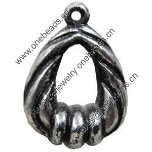 Antique Silver Plastic Pendant, 18x25mm, Hole:Approx 2mm, Sold by Bag