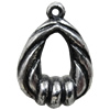 Antique Silver Plastic Pendant, 18x25mm, Hole:Approx 2mm, Sold by Bag