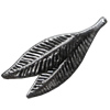 Antique Silver Plastic Pendant, Leaf, 20x48mm, Hole:Approx 1mm, Sold by Bag