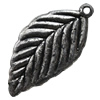 Antique Silver Plastic Pendant, Leaf, 22x44mm, Hole:Approx 1.5mm, Sold by Bag