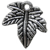 Antique Silver Plastic Pendant, Leaf, 20x22mm, Hole:Approx 2mm, Sold by Bag