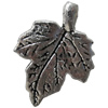 Antique Silver Plastic Pendant, Leaf, 26x35mm, Hole:Approx 1.5mm, Sold by Bag