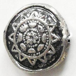 Antique Silver Plastic Beads, 18mm, Hole:Approx 1.5mm, Sold by Bag