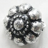 Antique Silver Plastic Beads, 12mm, Hole:Approx 1.5mm, Sold by Bag