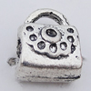 European Style Bead Zinc Alloy Jewelry Findings Lead-free, 10x12mm Hole:3.5mm, Sold by Bag 