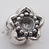 European Style Bead Zinc Alloy Jewelry Findings Lead-free, Flower 10mm Hole:4mm, Sold by Bag 