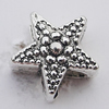 European Style Bead Zinc Alloy Jewelry Findings Lead-free, Star 11.5mm Hole:4mm, Sold by Bag 
