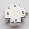 Beads Zinc Alloy Jewelry Findings Lead-free, Cross 6mm Hole:1.5mm, Sold by Bag 